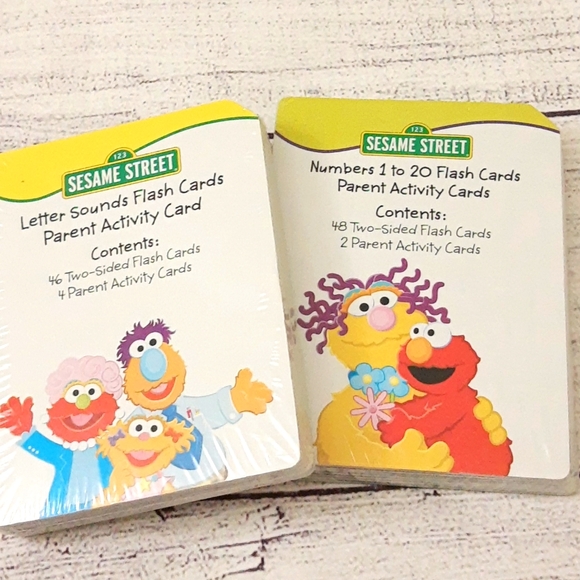 Sesame Street Flash Cards Bundle Numbers 1-20 & Letter Sounds NIP SEALED NO BOX - Picture 1 of 7